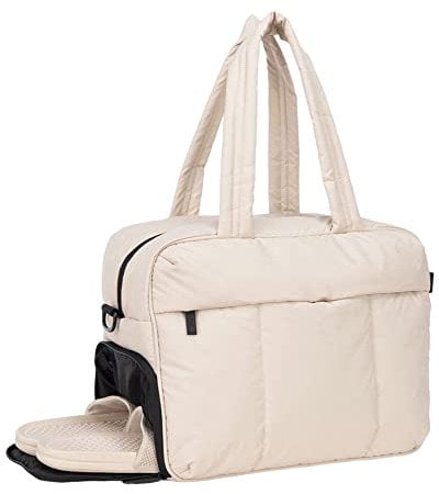 Reisetasche Damen Weekender Bag,Handgepäck,Sporttasche mit Schuhfach und Nassfach Nylon Große Tote Bag, Übernachtungstasche Gesteppte Tragetasche für Damen Herren