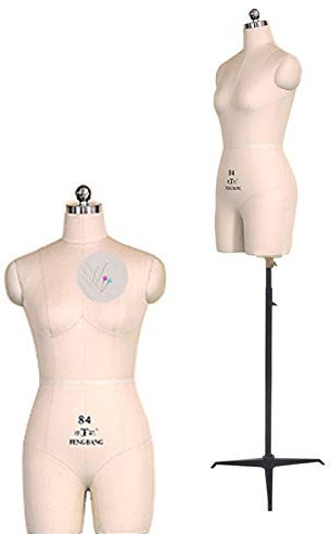 Weiblicher Nähmannequin-Torso, Schaumstoff-Halbkörper-Schneiderpuppe, Damenpuppe mit Stativständer, höhenverstellbar: 150–180 cm