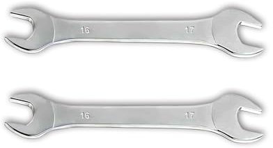 Leliafleury Super Thin Spanner, 2Pcs 16mm x 17mm Double Open End Spanner, Carbon Steel, Metric Wrench Repairing Tool for Bicycle