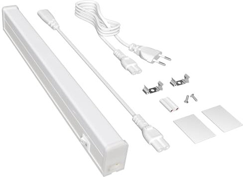 BrightArk 4W LED Lumiere Cuisine Sous Meuble 30cm Réglette Lampe de Cuisine Raccordable 426LM 4000K Blanc Neutre Barre Lumineuse Avec Interrupteur 230V Lampe Placard pour Atelier Garage Cave Grenier