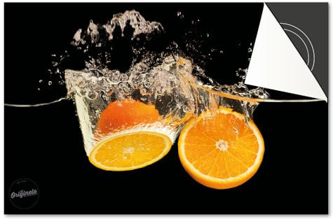 Induktionsschutz von Dietrix - Schutzmatte 83x51,5cm - Splash Orangen - Base - Für Induktionskochfeld/Induktionsherd - Herdabdeckung Ceranfeld - Helle Unterseite - Herdabdeckplatte