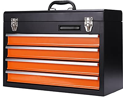 Werkzeug Kiste Tragbare Stahl-Werkzeugtruhe mit Schubladen, Hardware-Box, Aufbewahrungs-Organizer, Schrank, robuster Metall-Werkzeugkasten mit kugelgelagerten Schienen Tool Box (Size : 4drawer)