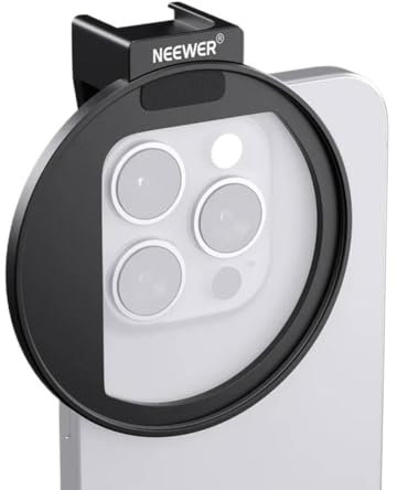 Wmool Clip de Fixation de Filtre pour téléphone 67mm avec Monture à Froid, Bouton de Verrouillage, Ouverture 13mm Compatible avec iPhone 15 Pro Max 15 Plus 14 13 Samsung Galaxy S22 S23 Ultra
