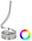 REV Tischlampe SNAKE - Akku Tischleuchte kabellos, RGB Touch Lampe dimmbar, wiederaufladbar, modernes Aluminium-Gehäuse, silber