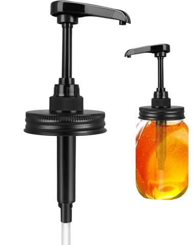 Mason Jar Syrup Dispenser - Airtight & Leak Proof Pump Lids (7cm Diameter, Jar Not Included)