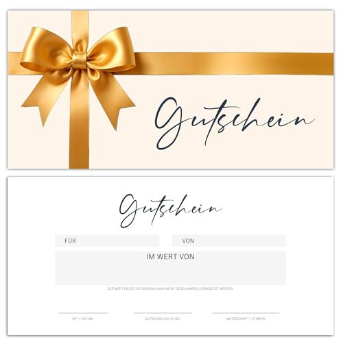 25 Blanko Gutscheine zum Geburtstag | Weihnachten zum selber Ausfüllen für alle Geschäfte wie z.B. Friseur Kosmetik Massage Wellness Beauty | Gutscheinkarten Geschenkgutscheine Gastro Restaurant
