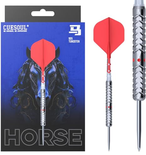 CUESOUL Chinese Zodiac Horse 24g Dart-Set mit Stahlspitze und 90% Wolfram, mit Titanbeschichtung und integriertem ROST T19-Flight