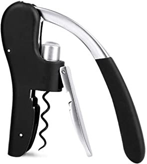 Can Opener Can Opener Stainless Steel Corkscrew Beer for Bottle Can Remover Cutter Twist Off Jar Opener Bar(Schwarz)