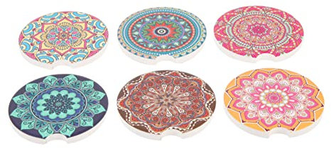 Cabilock 6 Posavasos Absorbentes De Cerámica Alfombrillas Antideslizantes Alfombrillas para Coche Tetera Posavasos para Bebidas Almohadilla Delicada para Tazas Portavasos Posavasos