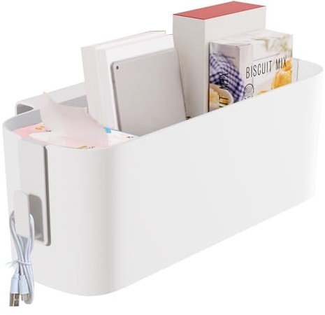 Saluaqui Bedside Storage Basket, Hanging Storage Box Dormitory Bedside Organizer, Bunk Bed Bedside Organizer Caddy for Home School Office (White)