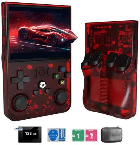 NULA 𝗡𝗲𝘄 R36S RPO Retro Handheld Spielekonsole,mit 22.000 + Spielen / 128G-TF-Karte, 3,5-Zoll-Linux-Tragbar Arcade Spiel, Retro Emulator Videoplayer, Unterstützt 5G WiFi Bluetooth