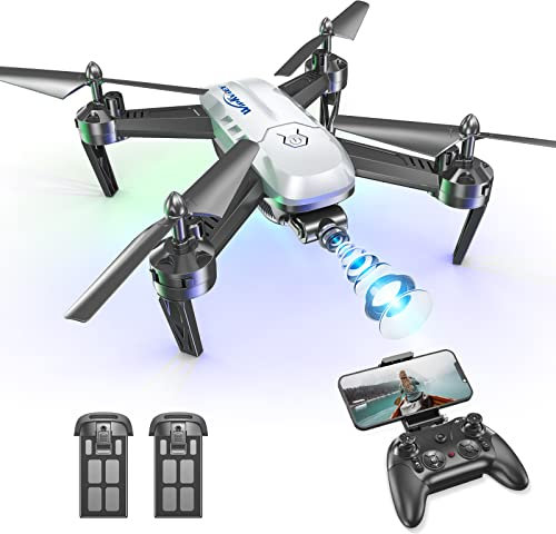 T6 Drone with 1080P HD Camera for Adults/Kids - White Long Distance RC Quadcopter Equipped w/2 Batteries, Drones for Beginners, Girls/Boys Toys Birthday Present