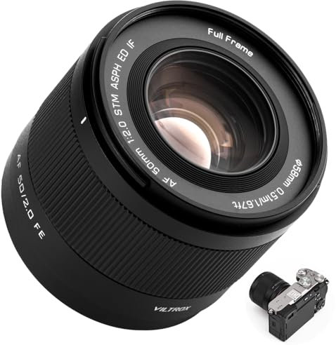 VILTROX 50mm F2.0 Air FE Vollformat Objektiv,AF 50mm f/2.0 für Sony E Mount,Auto Fcous große Blende Objektiv für Sony a7cr a7cii a7c a6700 zv-e100 a6600 a6400 a7iv a7iii
