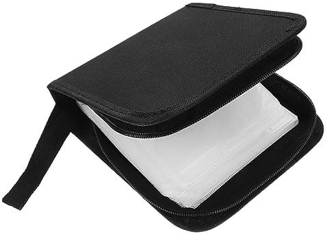 CLISPEED 40 CD Storage Bag Capacity CD Holder Organizer for Car Travel Lightweight Protective DVD Case for Music Games Video Discs Space Saving Design