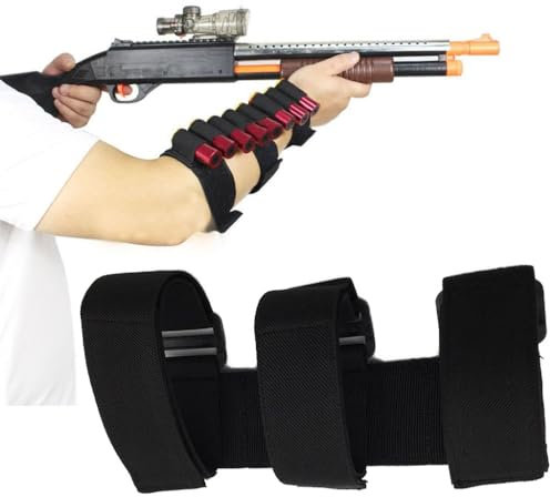 AQzxdc Tattiche di tiro all'aperto, calcio for fucile da 8 colpi, custodia for munizioni, supporto for fucile calibro 12/20, borsa da braccio, borsa for caricatori da caccia(Black)