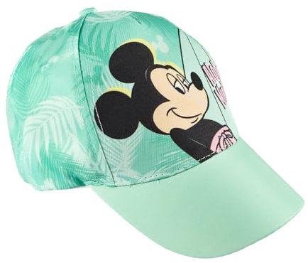 Disney Mickey Maus Kinder Basecap – Aloha Mickey Design – Größe 52–54 – Sommer Cap in Mintgrün – Sonnenschutz für Jungen & Mädchen, Farbe: Blau, Bekleidungsgröße: 52
