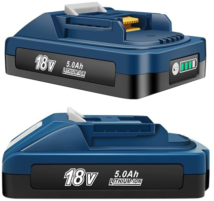 VOLT1799 2er-Pack Ersatz 18V Akku 5Ah für Makita, Hochleistungs-Lithium-Ionen Akkus mit 21700 Zellen, Kompatibel mit Makita 18V Akku-Werkzeugen