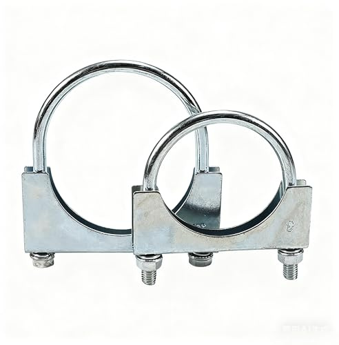 2 Pcs 40-45mm Exhaust Clamp, Heavy Duty Pipe Clamps for Exhaust Repair, U-Bolt Car Pipe Special Clamp for 45mm Diameter Tail