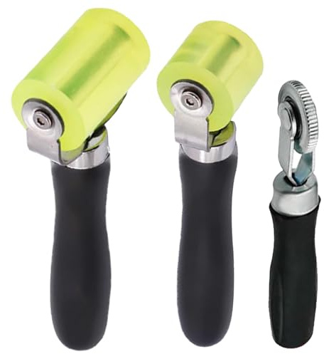YOYEAH 3-teiliges Profi-Andrückroller Set - Silikon- & Gummiwalze, Nahtroller für Tapete/Bodenbeläge, Anpressrolle für Auto-Schalldämmung/PVC-Planen/Bitumen, ideal für Kantenumleimer