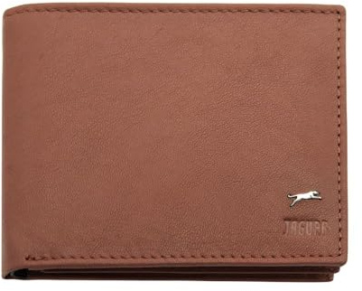 JAGUAR Portafoglio Uomo Pelle Vera Dotato di Scomparti Carte, Portamonete Banconote e Documenti, Idea Regalo Uomo dal Design Classico e Raffinato, Leggero (soli 75gr) Azteco