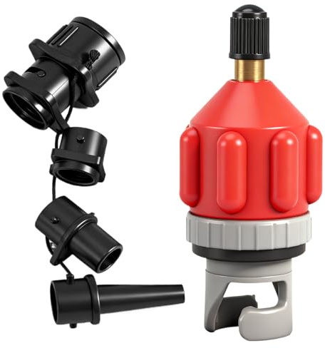 CIGTSICO SUP Pump Adapter Air Valve Converter with 4 Air Valve Nozzles | Air Pump Converter Paddle Board Pump Adaptor Universal Multifunction Air Valve Attachment for Inflatable Boat Stand Up Board
