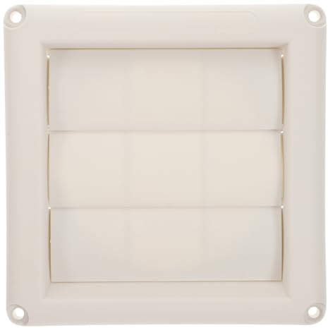 VICASKY Cubierta de Ventilación Protección contra Aves y Serpientes Rejilla para Secadora de 4 Pulgadas, Diseño de Persiana en Plástico Blanco Decoracion Verano para Ventilación Exterior