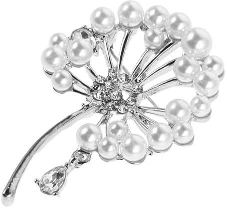 CALLARON Spilla Floreale a Soffione Sintetiche, Accessorio Versatile in Lega Argento per Abiti Eleganti e Feste di Nozze