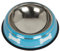 Bunty Stainless Steel Metal Non Slip Dog Puppy Pet Animal Feeding Food Water Bowl Dish (Blue, L)