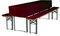 TexDeko Bierbankauflagen gepolstert 220x25x2cm mit Tischdecke 3TLG Set waschbar für Bierzeltgarnitur (220x50x30cm Bordeaux)