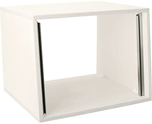 MUSIC STORE Studiorack, 8HE Bausatz, Weiß, 7° Schräg, Höhenverstellbar, Multiplex, 530mm x 40mm x 450mm