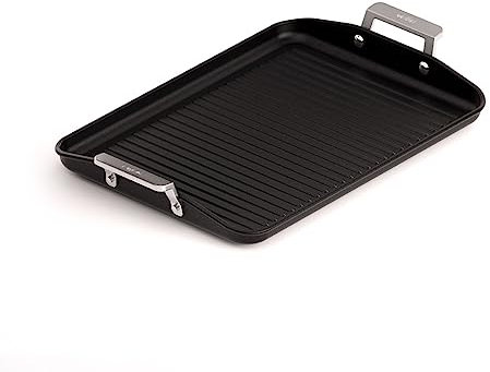 Valira Aire - Grill Premium de 34x25 cm hecho en España, aluminio fundido con antiadherente reforzado, apto para inducción
