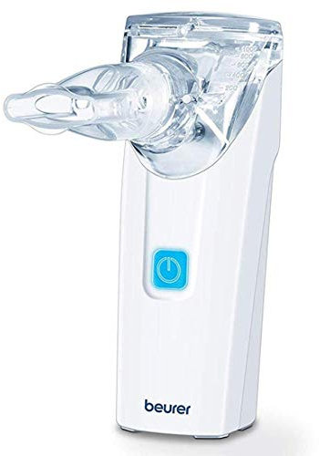 Beurer IH55 Portable Nebuliser With Travel Pack, UK Plug, Adults & Children, Colds, Asthma & Respiratory Issues, Quiet Vibrating Membrane Technology, Shorter Inhalation Time, Easy to Disinfect