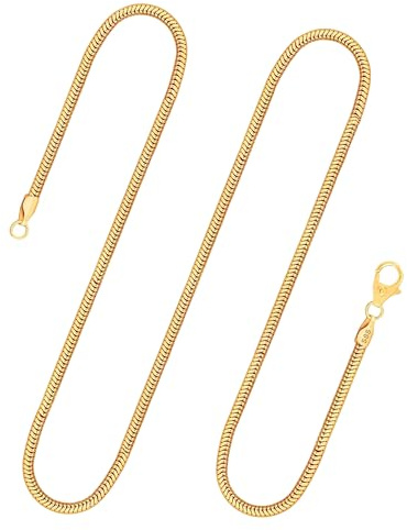 14 Karat 585 Gold Schlangenkette Damen Echtgold Breite 2.4 mm, 60 cm Länge