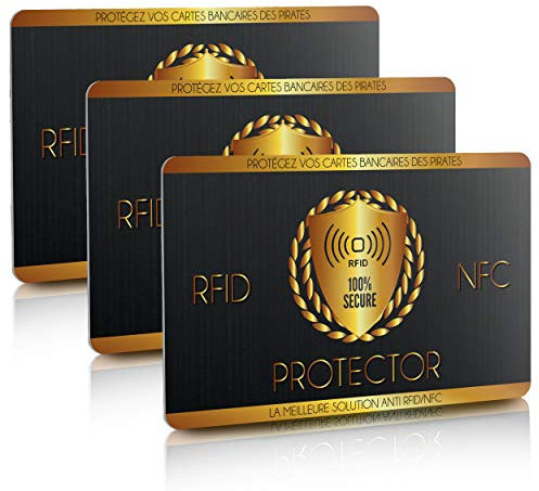 Carte Anti-RFID NFC – Protection Bancaire sans Contact – Protège Carte Bleue Anti Piratage – Bloque Signaux NFC – Protège Passeport Biométrique, Badges et Transport – Carte de Sécurité Électronique