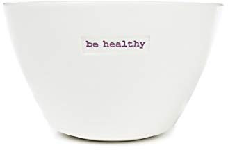 Keith Brymer Jones - Word Range - Medium Ceramic White Bowl - be Healthy - 500ml - Gift Boxed