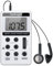 AM FM Pocket Radio HanRongDa Portable Digital Tuning AM/FM Mini Stereo Radio Player with Rechargeable Battery and Earphone for Outdoor Walk (Silver)