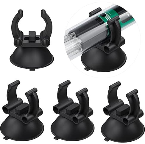 Uniclife 3.3cm Aquarium Heater Suction Cups Suckers with 2.4cm Clips Black Standard Heating Rod Holders Clamps for Fish Tanks (Not For Airline Tubing), 12 Pack