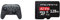 Nintendo Switch Pro Controller, Black + ARCANITE 128GB microSDXC Memory Card with Adapter - A2, UHS-I U3, V30, 4K, C10, Micro SD, Optimal read speeds up to 95 MB/s.