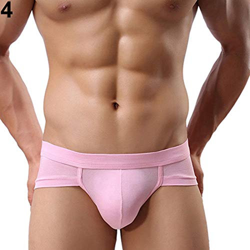 Brussels 08 Boxer da uomo traspirante boxer slip rigonfiamento sacchetto biancheria intima mutande rosa L