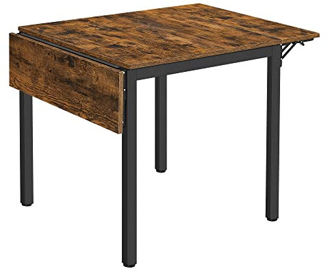 VASAGLE Esstisch, klappbarer Küchentisch für 2-4 Personen, für kleine Räume, vintagebraun-tintenschwarz KDT077B01