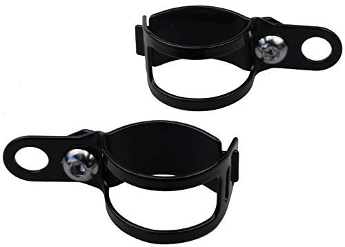 IGUANA CUSTOM PARTS - Set di morsetti universali neri per fissare frecce o altri accessori su forcelle da moto.
