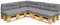 Royal Schneider Palettenkissen Set Palettensofa Palettenpolster Sitzkissen Rückenkissen 120x80cm, 7er Set, 500-23 Grau