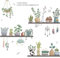 Arawat Wall Decal Plants Living Room Wall Decal Flowers Wall Sticker Bedroom Wall Sticker Children's Room Window Decal for Sticking Wall Decals Plants for Kitchen Bathroom Hallway Window Door