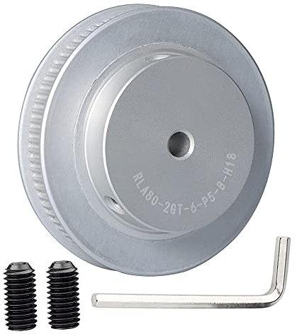 POLISI3D 80T 2GT Synchron-Riemenscheibe, Bohrung 5 mm für Breite 6 mm GT2 Zahnriemenscheibe, 80 Zähne, kompatibel mit Voron 2.4 3D-Drucker-Gates Riemen.