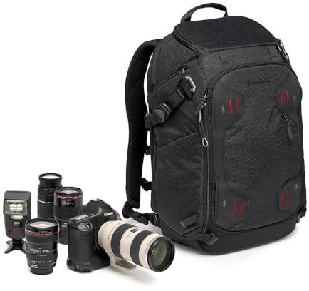 Manfrotto PRO Light Multiloader M, Professioneller Fotorucksack für Kameras, 4 Zugriffspunkte, Mehrere Stativbefestigungen, 3 Nutzungsmodi, Austauschbare Trennwände, Schwarz
