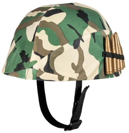 Boland - Militär-Helm für Kinder | Verstellbarer Tarnhelm mit Munition für Soldatenkostüme