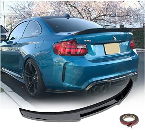 Mptuned F22/F23 M4 Stil Heckspoiler Schwarz Glanz – Hochwertiger ABS Spoilerlippe, kompatibel mit Coupé/Cabrio (2013-2021)