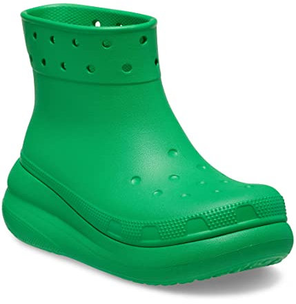 Crocs Stivali da pioggia unisex per adulti Classic Crush, Verde scuro, 5 Women/3 Men