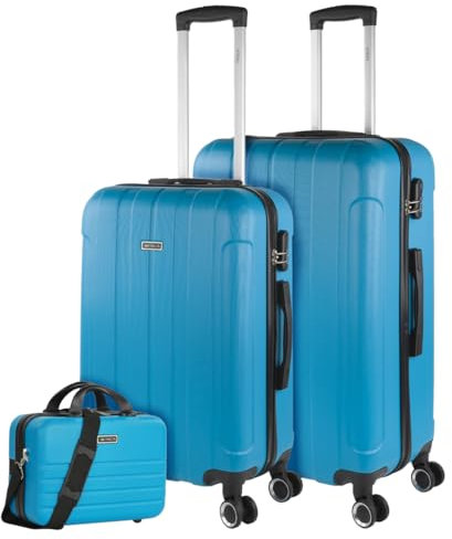 ITACA - Maletas de Viaje Rígidas ABS - Maleta de Viaje Cabina, Maleta Mediana y Maleta Grande - ASA Telescópica, 4 Ruedas Giratorias y Candado de Combinación, Turquesa