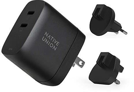 Native Union Fast GaN Charger PD 67W – Ultra-Compact Power Delivery Enabled USB-C Charger Up to 67W – for MacBook Air, iPads, iPhones & More (Black)